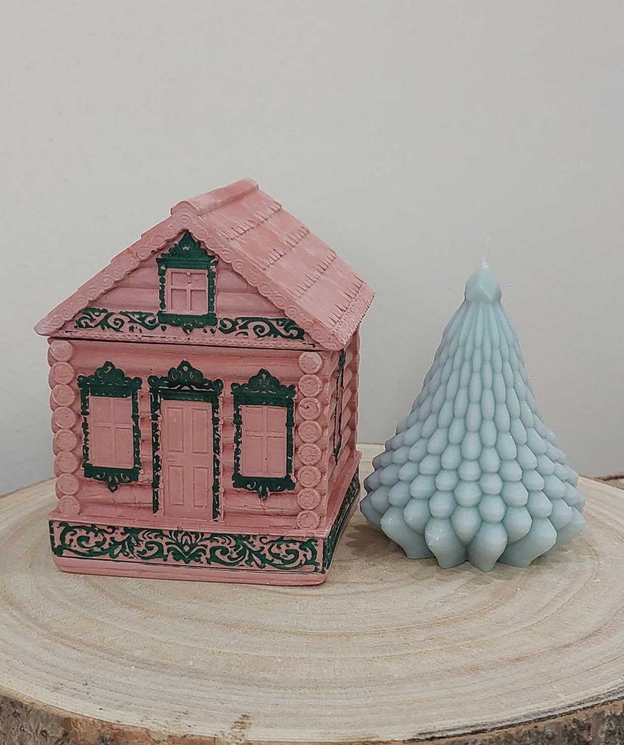 Մոմ «Blue Moon» Մեր սրտի տնակը + Տոնածառ