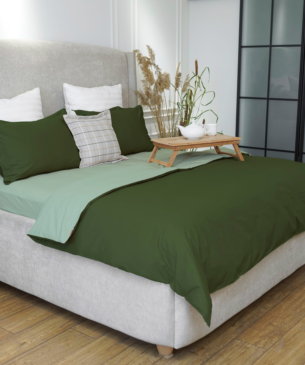 Bedding set «Jasmine Home» double, green