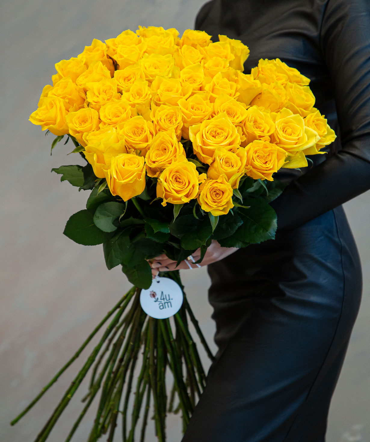 Гюмрийские розы «Armine» желтые 45 шт, 80 см