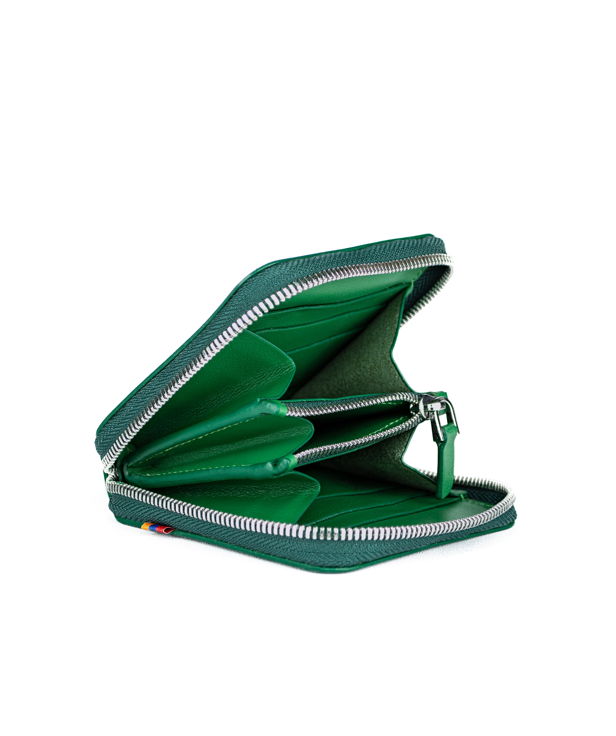 Դրամապանակ «Lambron» Green Ray Zipper Box