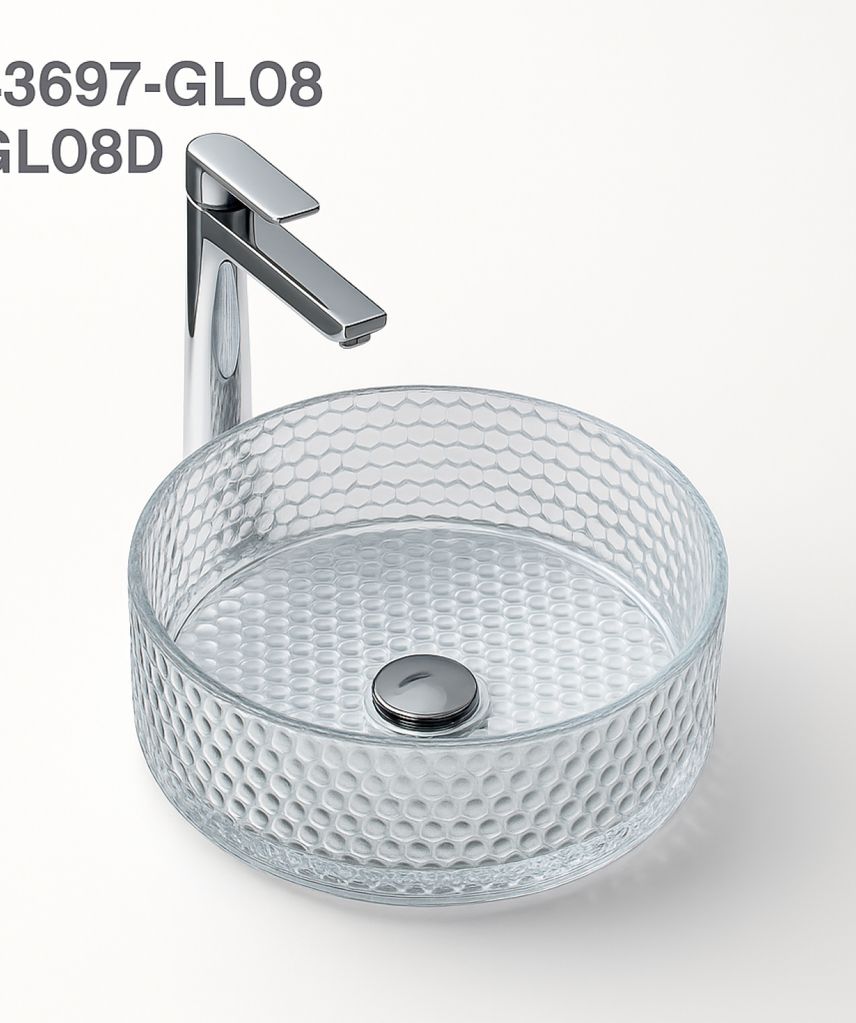 PERLA CRYSTAL BASIN GL08D SILVER PAINTING 400X400X125MM