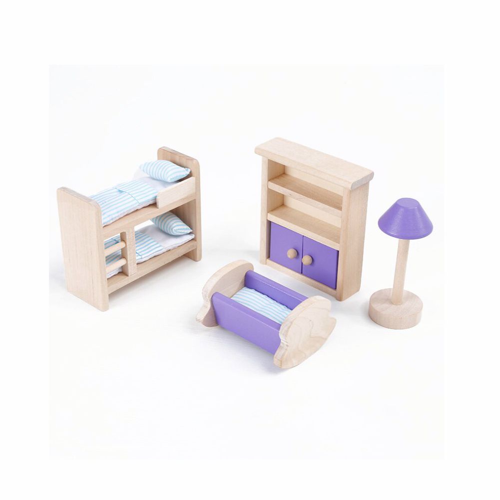Игрушечная мебель для спальни деревянная