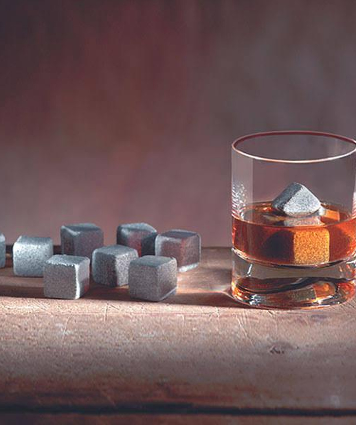 Whiskey set with glasses and cooling stones