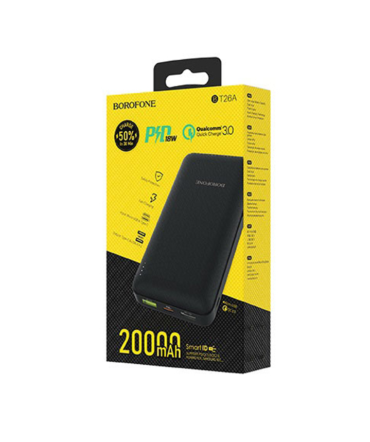 Внешний аккумулятор ''BOROFONE BT26A'' 20000 mAh, чёрный