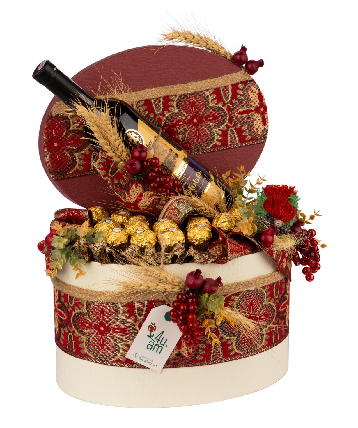 Bouquet `Limma` with wine and candies