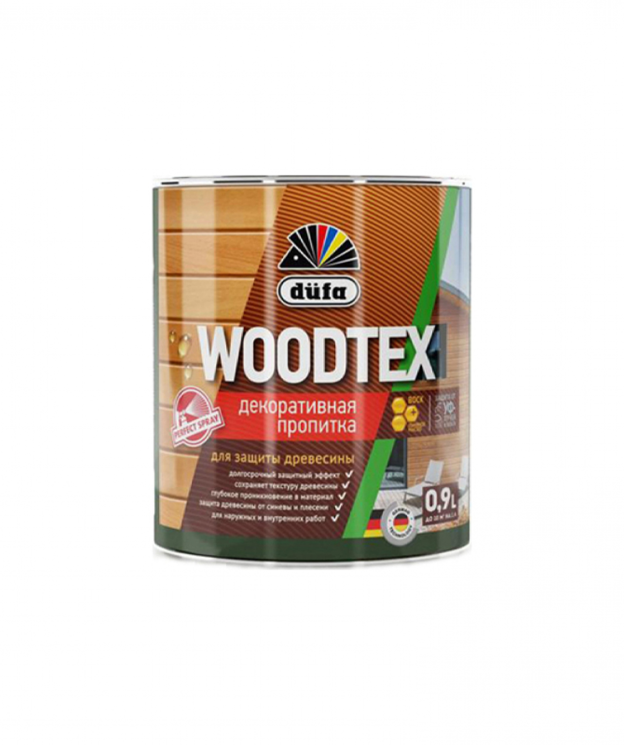Հականեխիչ ,ներծծվող նյութ փայտի պաշտպանման համար dufa  WOODTEX тик 0,9լ կաղնի