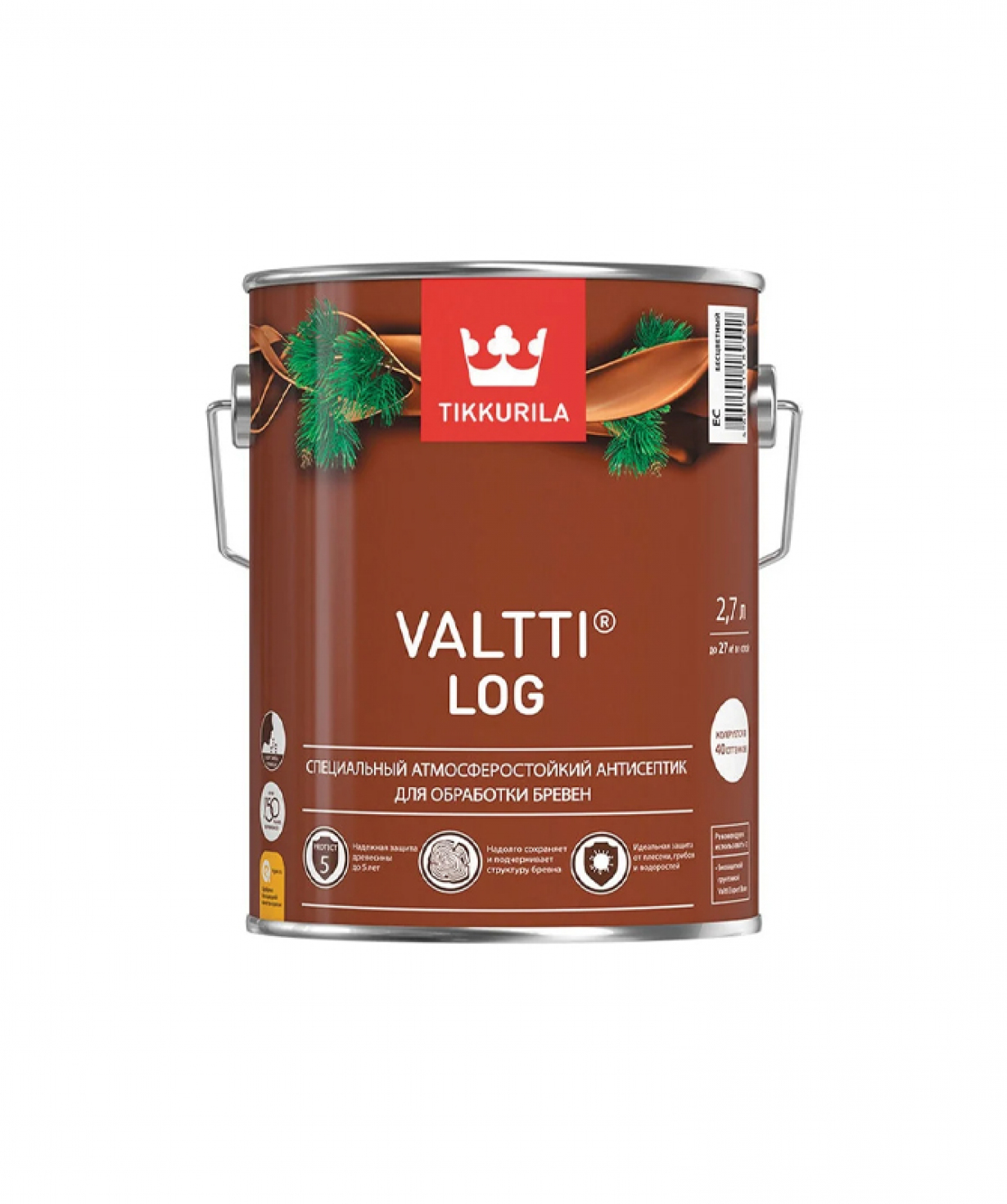 Հականեխիչ  հատուկ գերանների համար Tikkurila Valtti Log 2,7լ կարմրափայտ