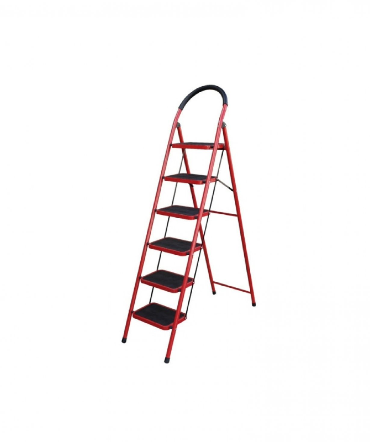 Սանդուղք կարմիր սև մետաղական 6 աստիճան