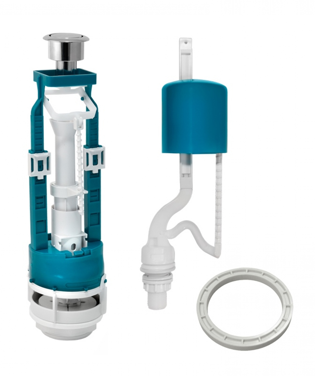 Ամրան զուգարանակոնքի (մեխանիզմ) սեղմովի, նիկել + լողան, ուղիղ, տակից ИНКОЭР СБ1-НпрНРФ-Х-В