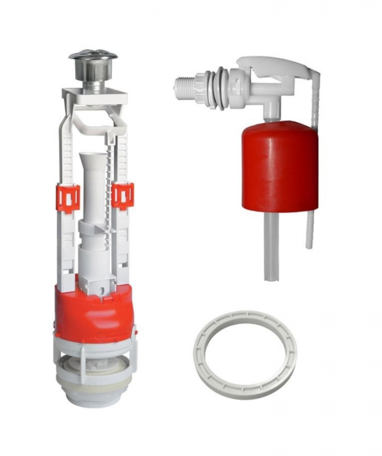 Ամրան զուգարանակոնքի (մեխանիզմ) սեղմովի, նիկել + լողան, անկյունային կարճ ИНКОЭР Сб1-Бпрн-А-КК