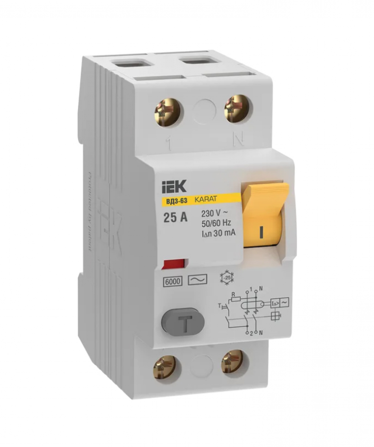Պաշտպանական անջատման սարքավորում  (ՊԱՍ)    2P 25 A 30 mA IEK