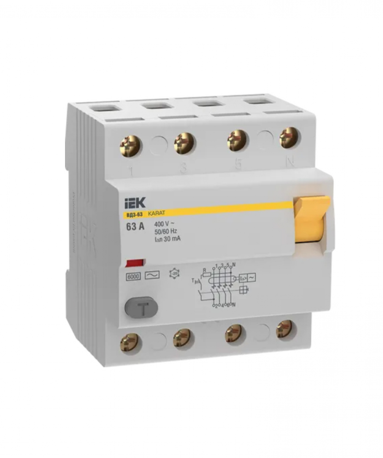 Պաշտպանական անջատման սարքավորում  (ՊԱՍ)    4P 63 A 30 mA IEK