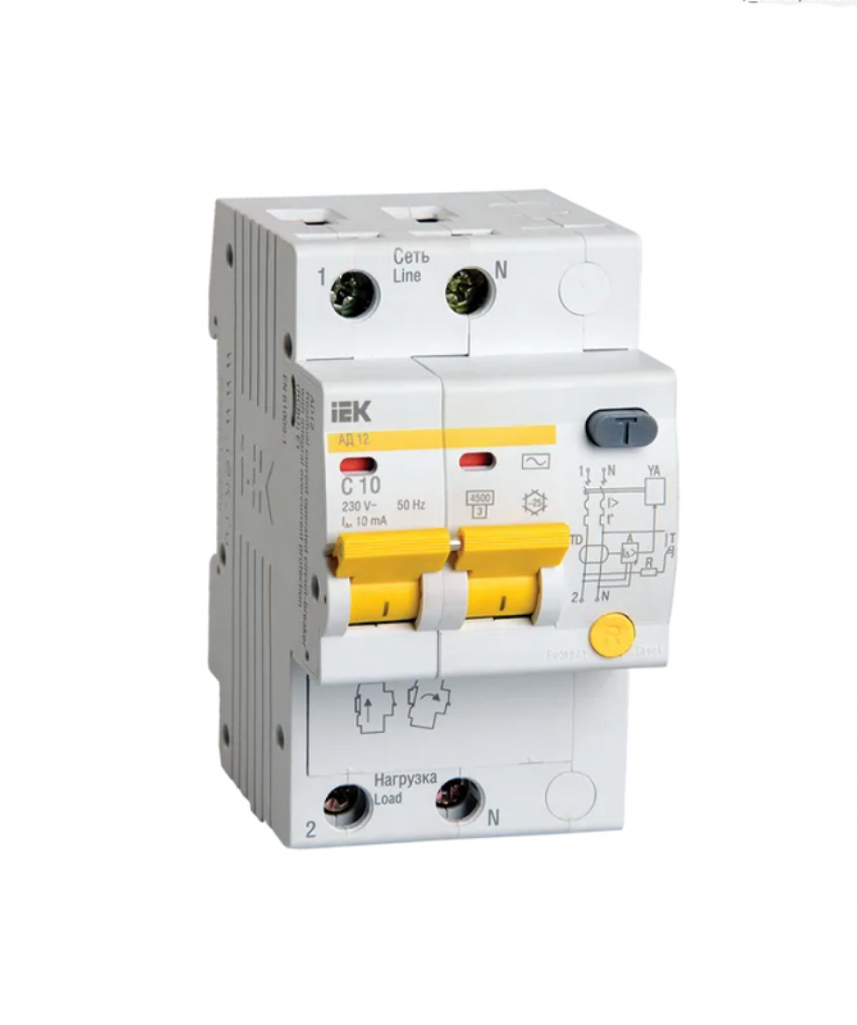 Դիֆերենցյալ անջատիչ ավտոմատ 2P C10 A 30 ma IEK