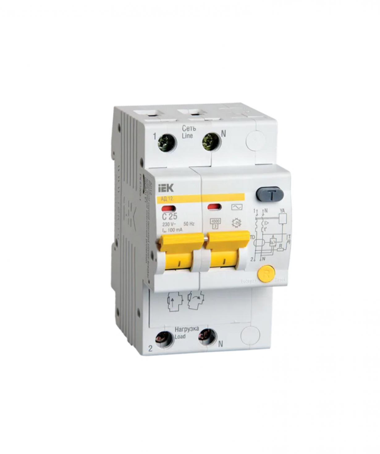 Դիֆերենցյալ անջատիչ ավտոմատ 2P C 25 A 30 ma IEK