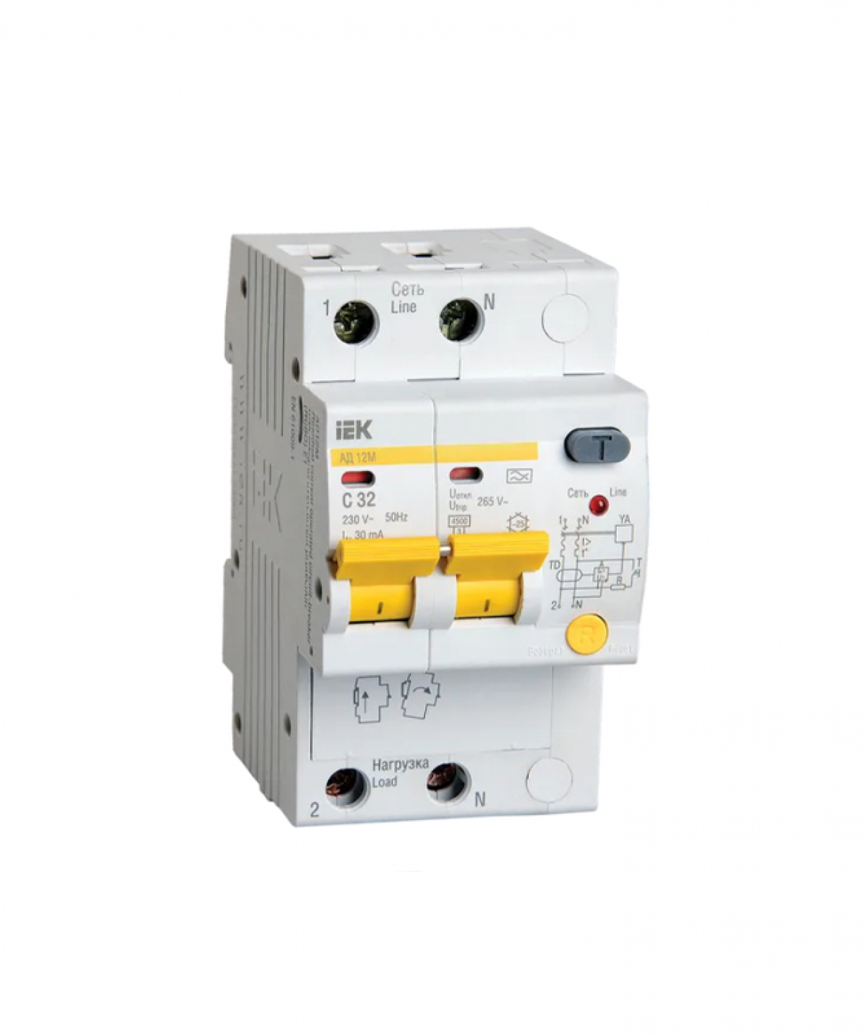 Դիֆերենցյալ անջատիչ ավտոմատ 2P C 32 A 30 ma IEK