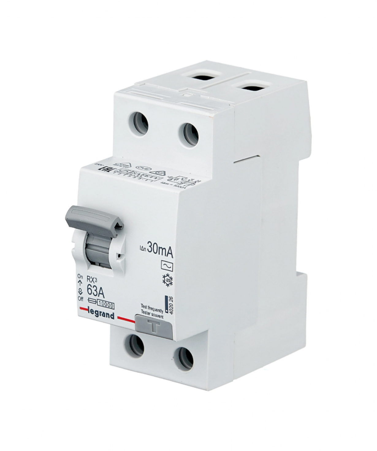 Պաշտպանական անջատման սարքավորում  (ՊԱՍ) (RCD)  2-բեևեռ  63A 30mA Legrand