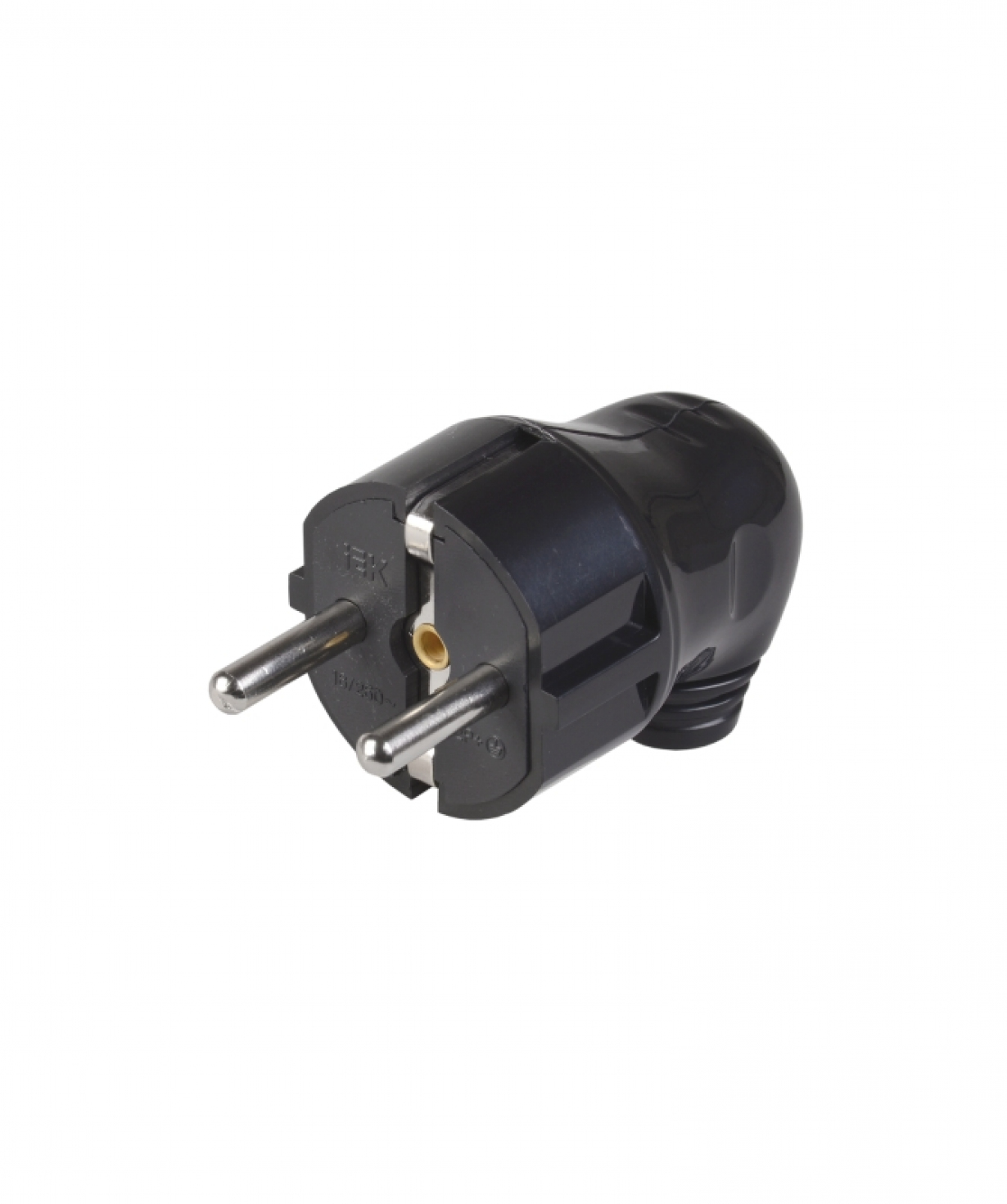 Խրոցակ անկյունային   սև հողանցումով 16А IEK