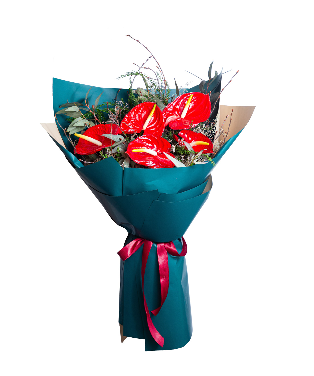 Bouquet «Faisanes» with anthuriums