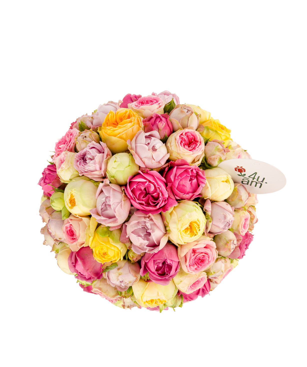 Composition `FORTUNA MINI` with peony roses