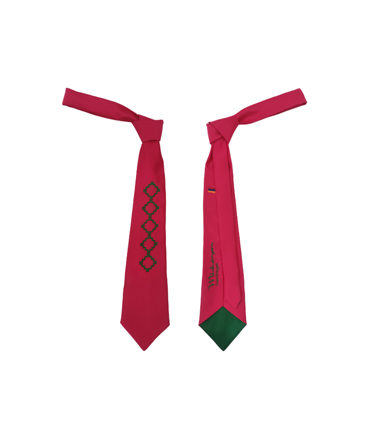 Embroidered tie «Miskaryan Heritage» Armenian carpet pattern, 6-2
