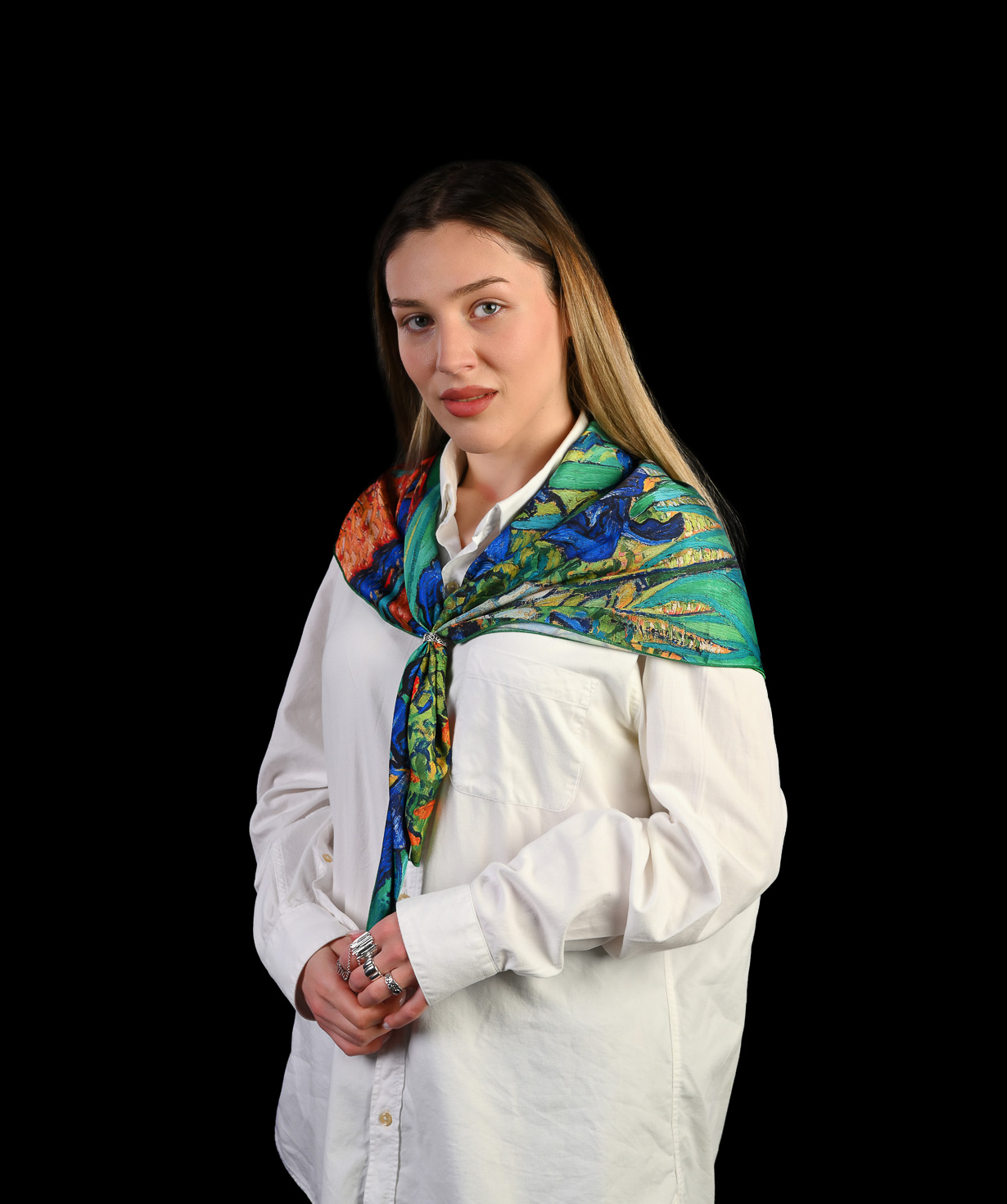 Շարֆ «Նուարդ» Հիրիկներ, Վան Գոգ, 70 x 70 սմ
