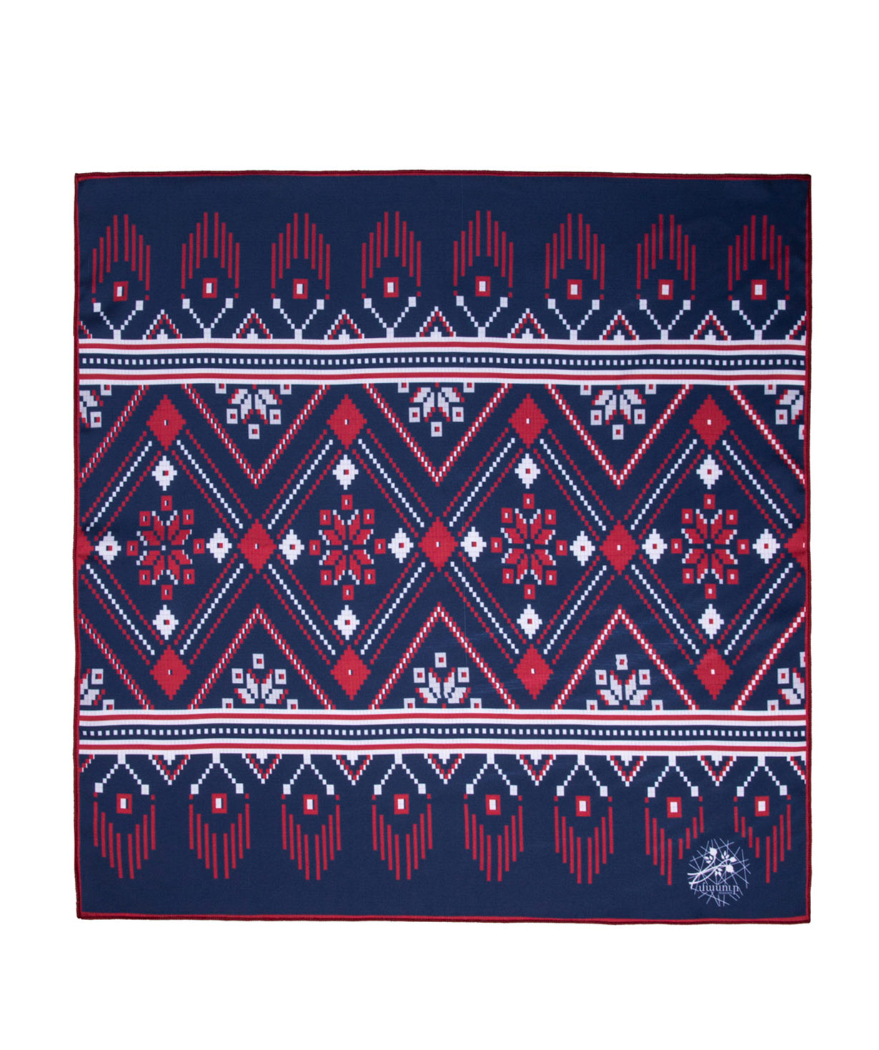 Scarf ''Masoor'' red-blue, large