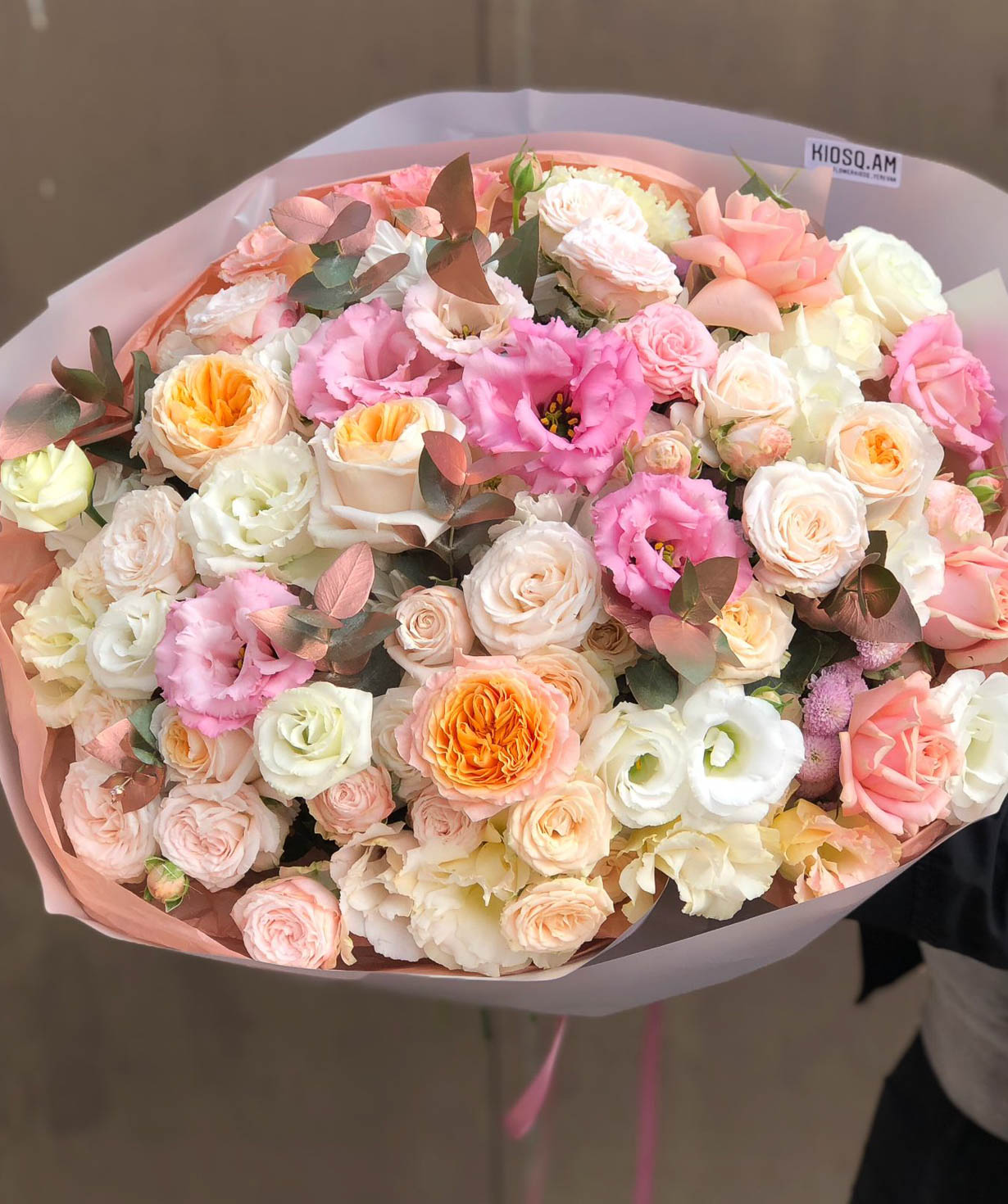 Bouquet ''Montmorency'' with roses and chrysanthemums