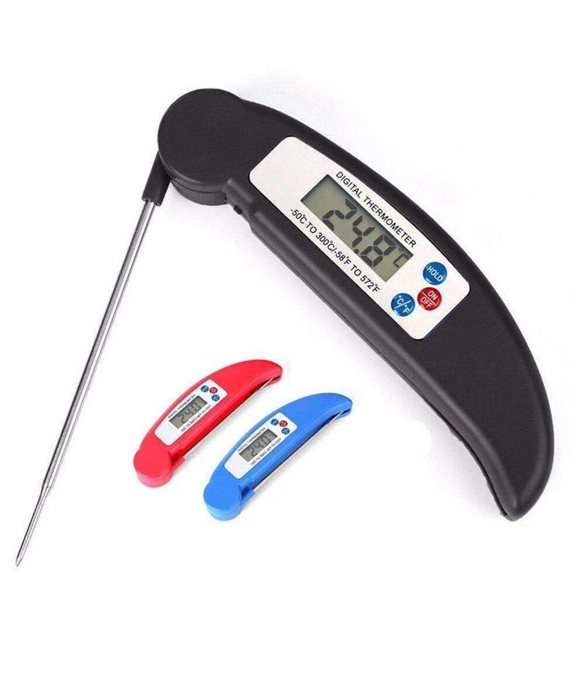 Food and beverage thermometer ''Yoyo'' with LCD screen (black)