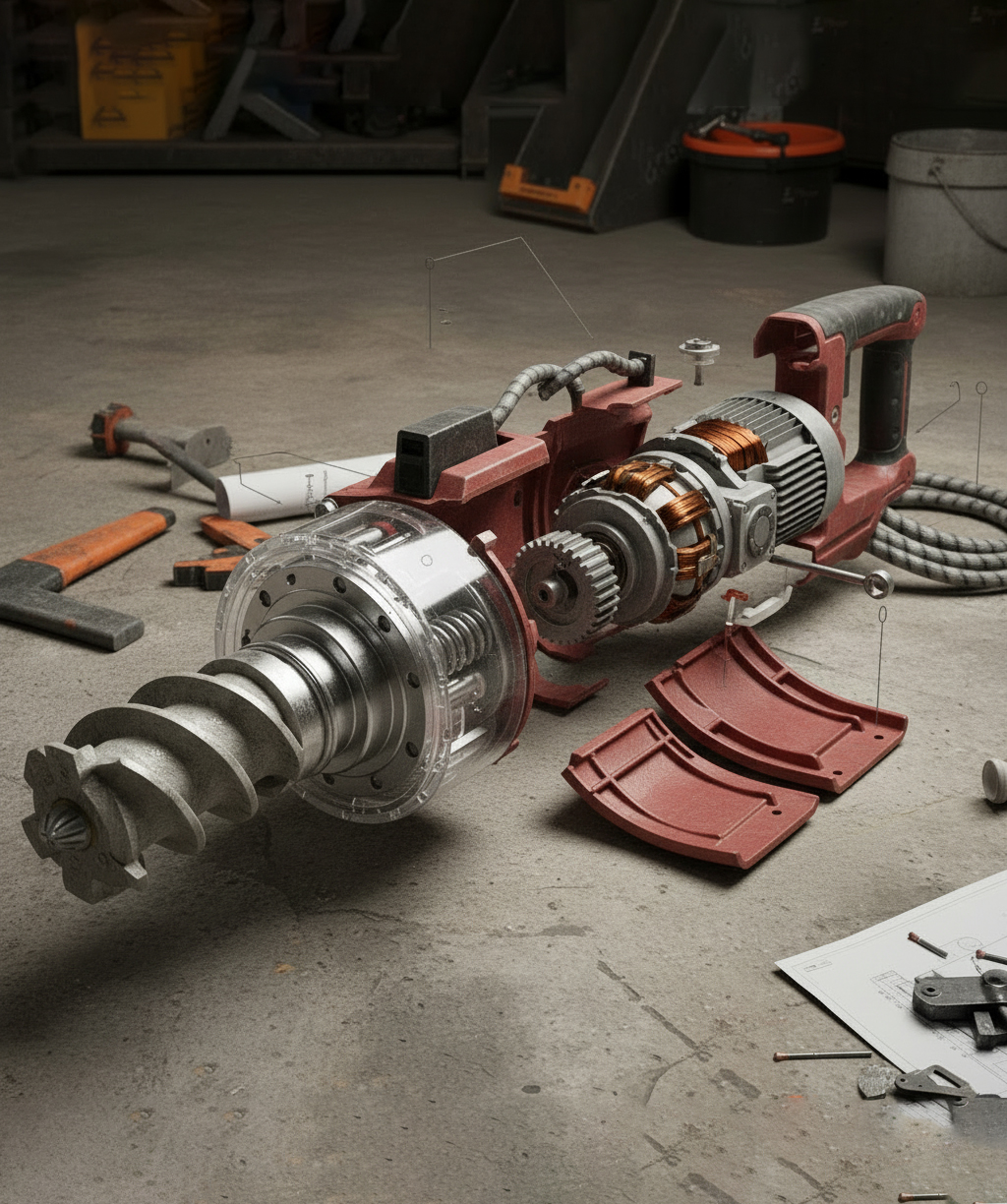 Rotary hammer housing repair