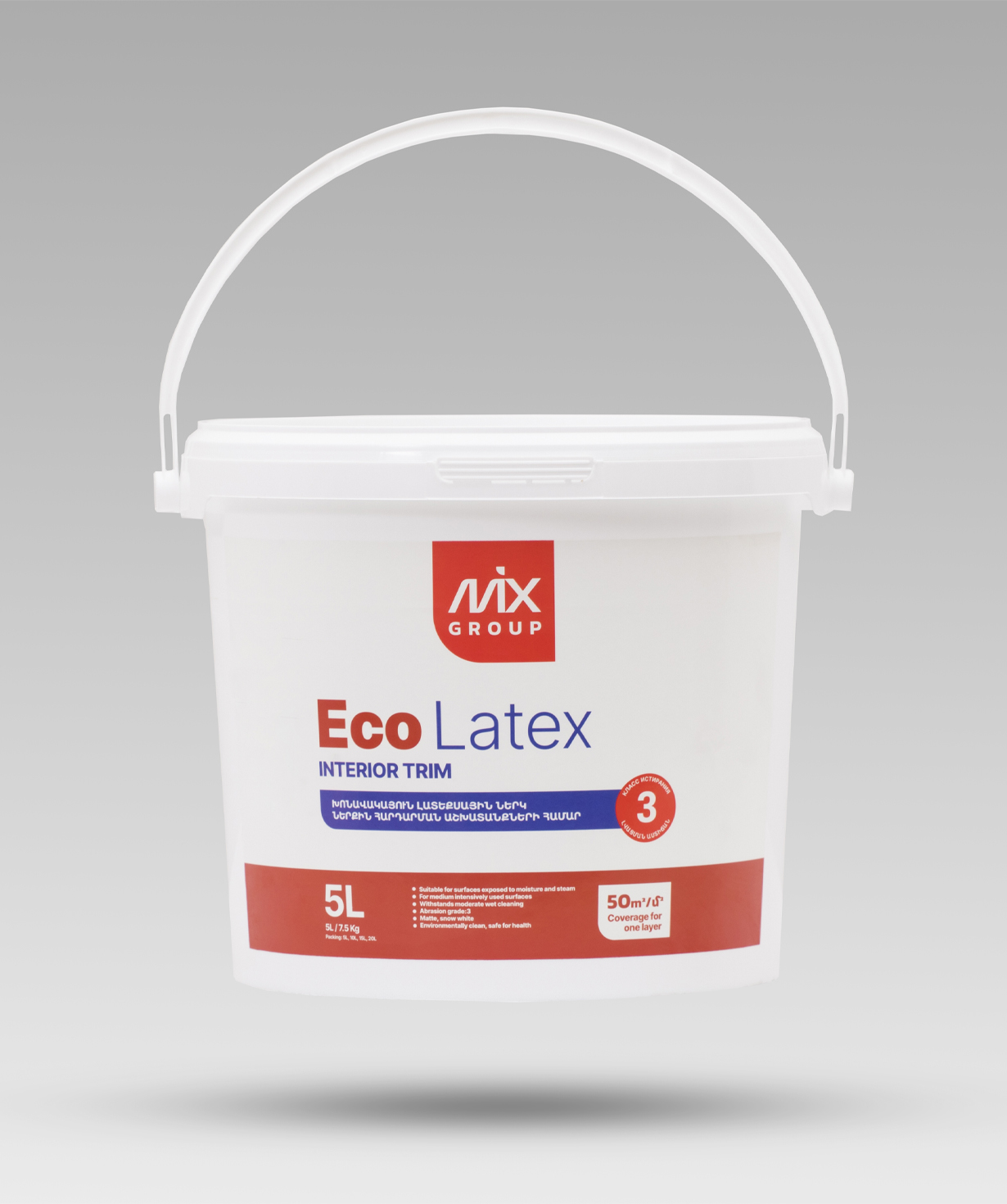 Water-dispersion paint «Mix» Moisture-resistant latex