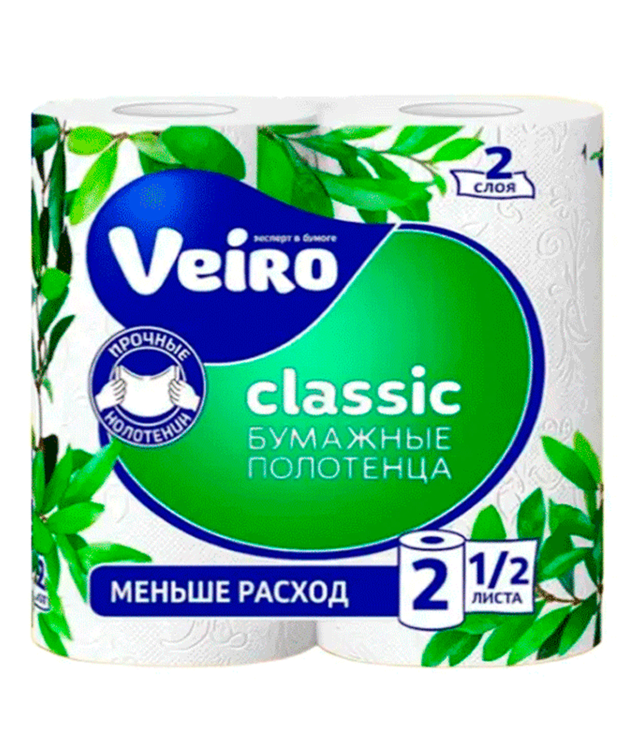 Большой рулон бумажных полотенец, 2 слоя, 25 метров, 2 штуки