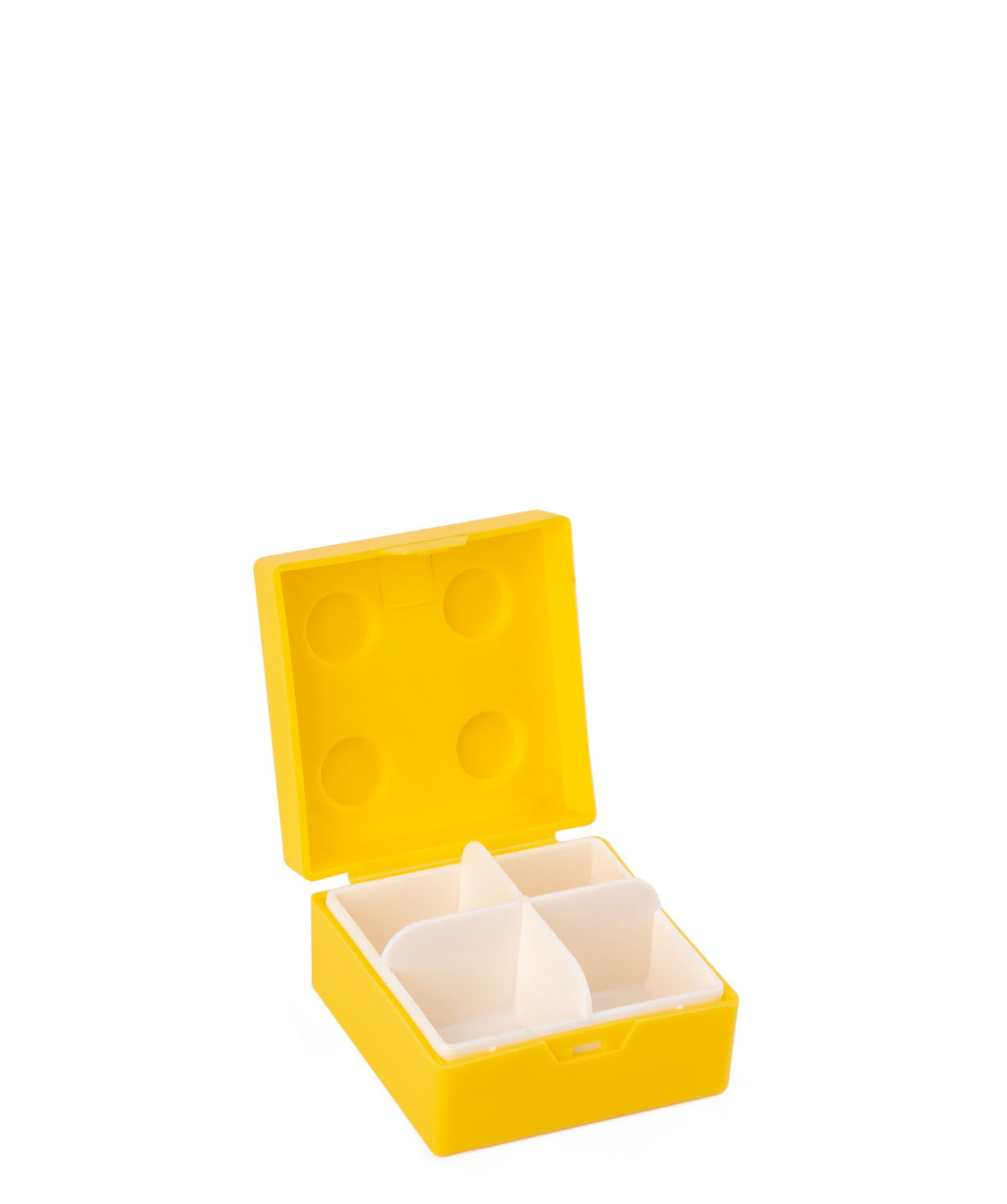 Container `Creative Gifts` for medicines, lego, yellow