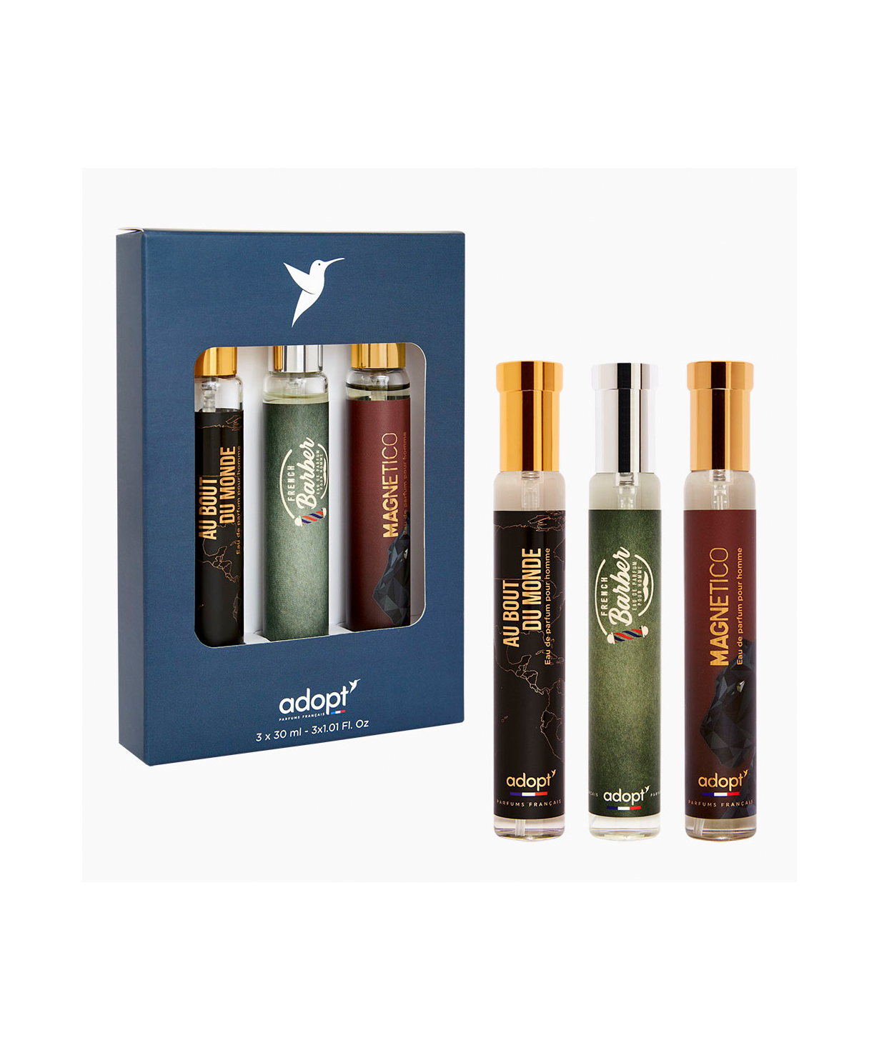 Gift box «Adopt» perfumes, for men, 3 x 30 ml