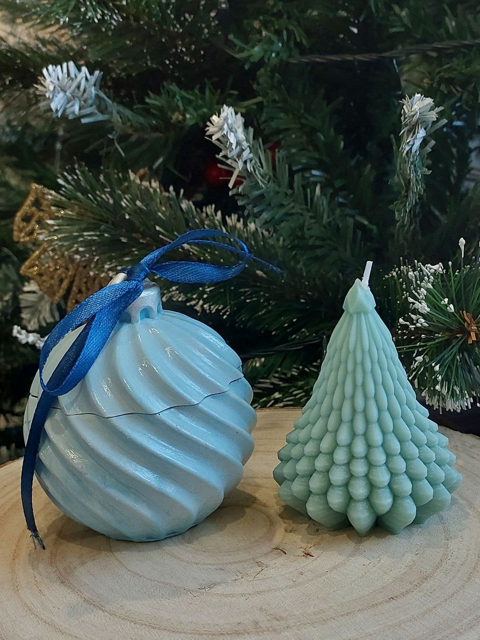 Մոմ «Blue Moon» Տոնածառի խաղալիք + Տոնածառ