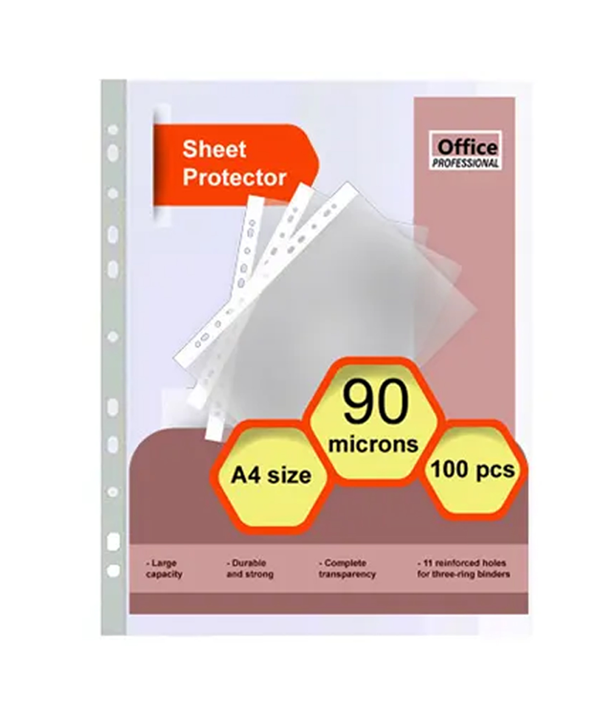 High quality sheet protectors, A4, polyethylene, 90 microns