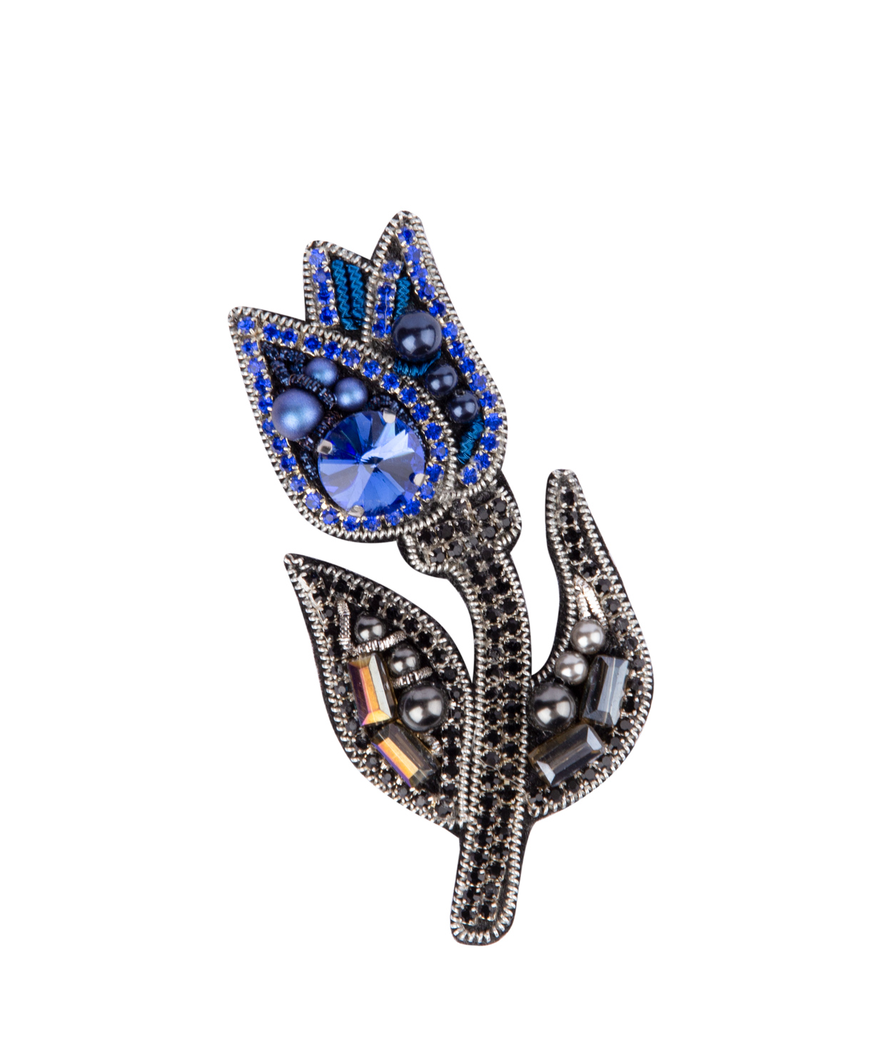 Brooch ''LilmArt'' tulip, blue