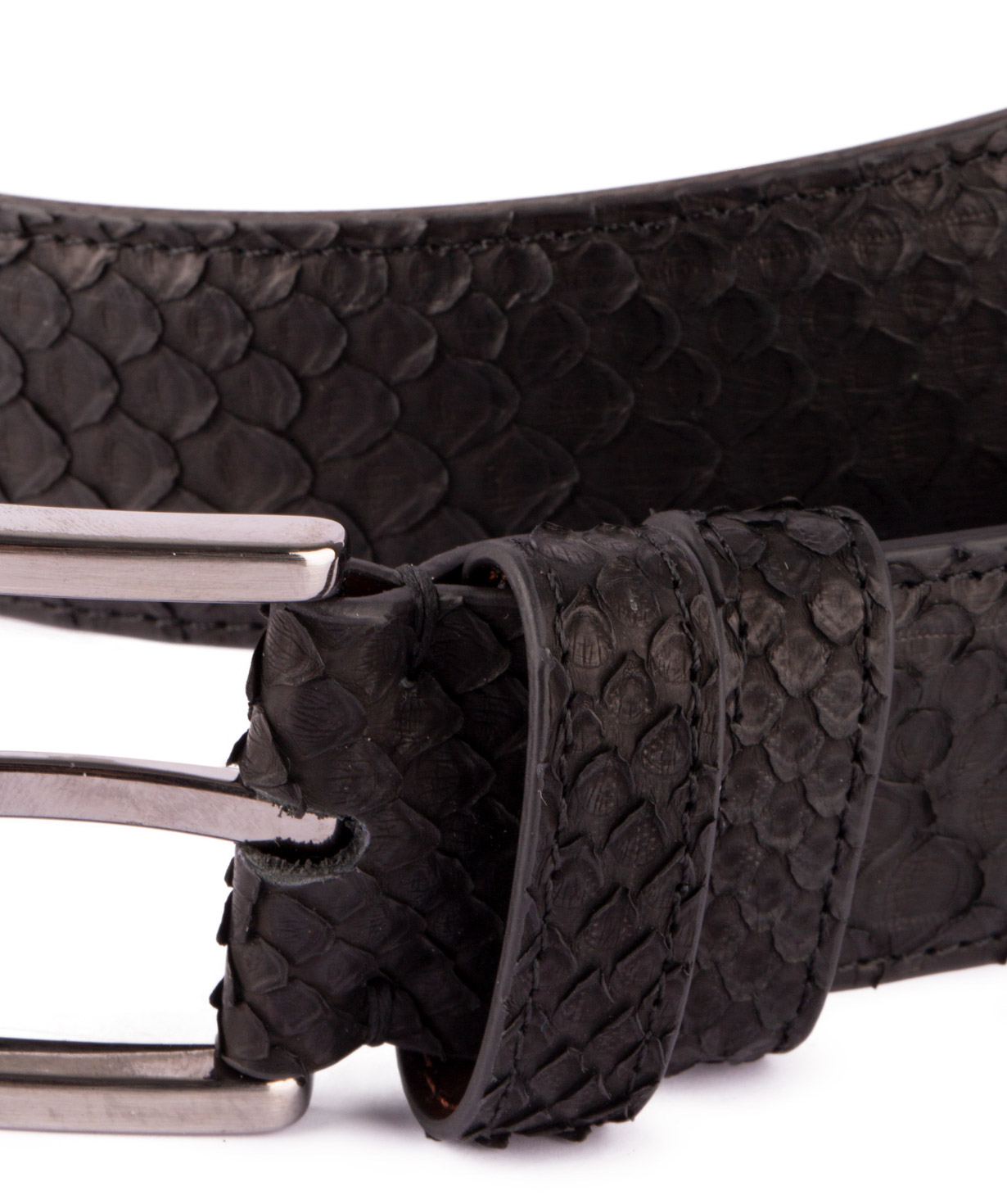 Belt `Monarch` for men №12 natural python leather