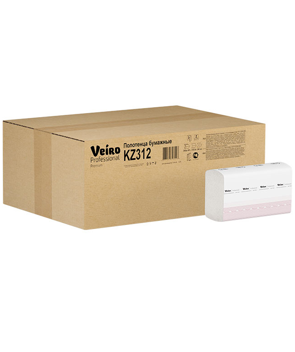 Бумажные полотенца, двухслойные, 200 шт., Premium