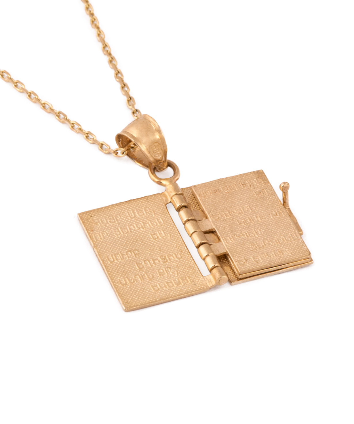 Pendant `Less is more` gold a prayer book №3