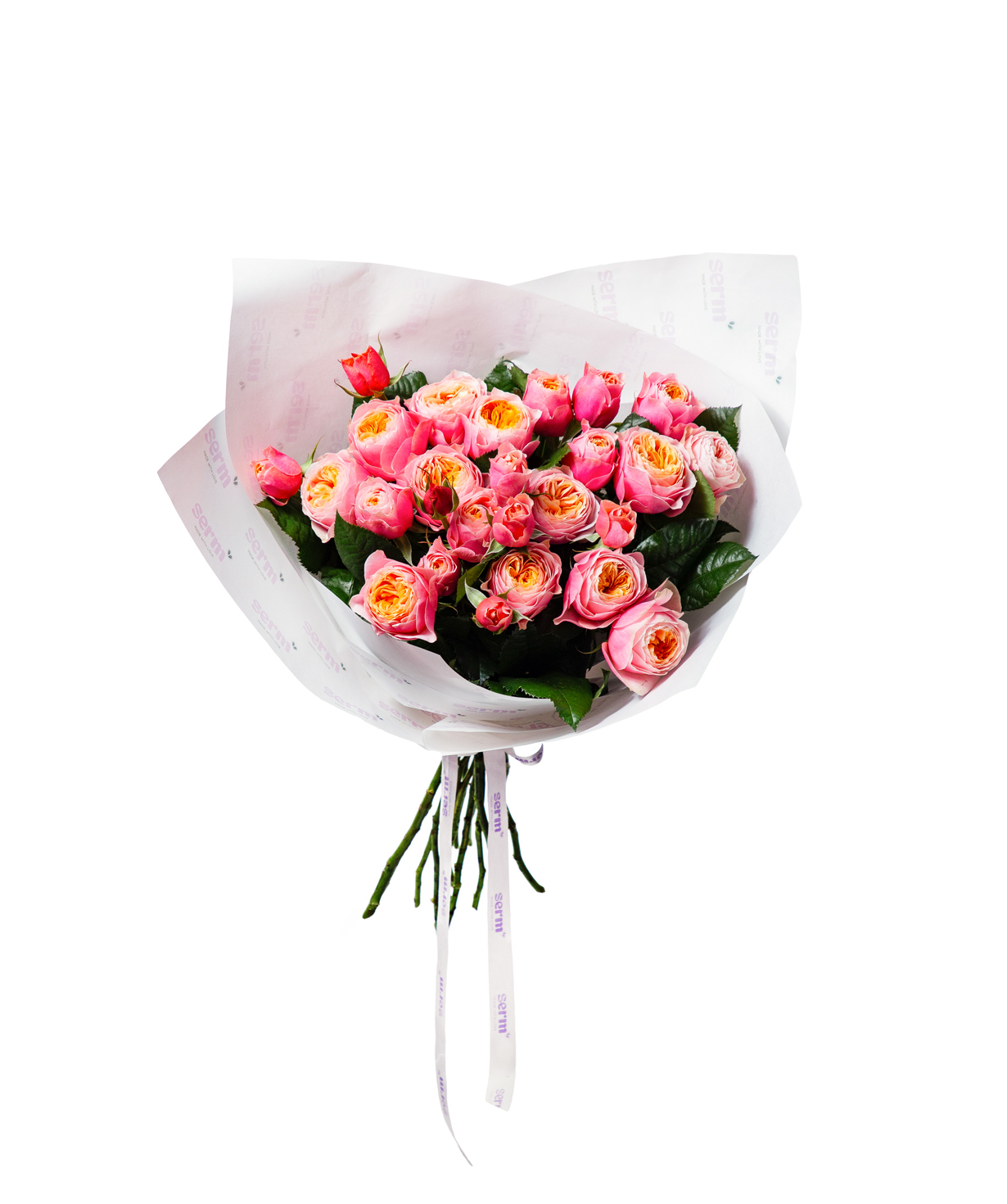 Ծաղկեփունջ «Տրիկերի» պիոնանման վարդերով