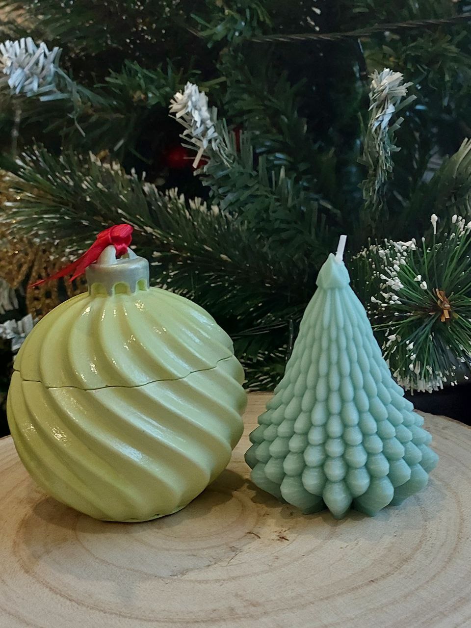 Մոմ «Blue Moon» Տոնածառի խաղալիք + Տոնածառ