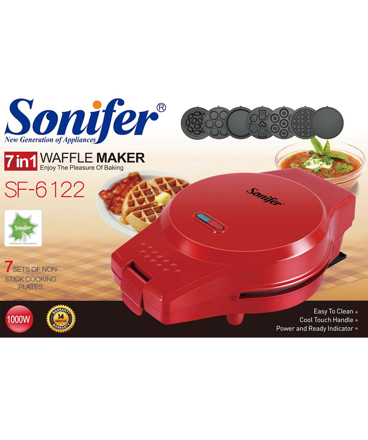 Sonifer Sandwich Maker SF-6122 .Detachable waffle maker 7 in 1