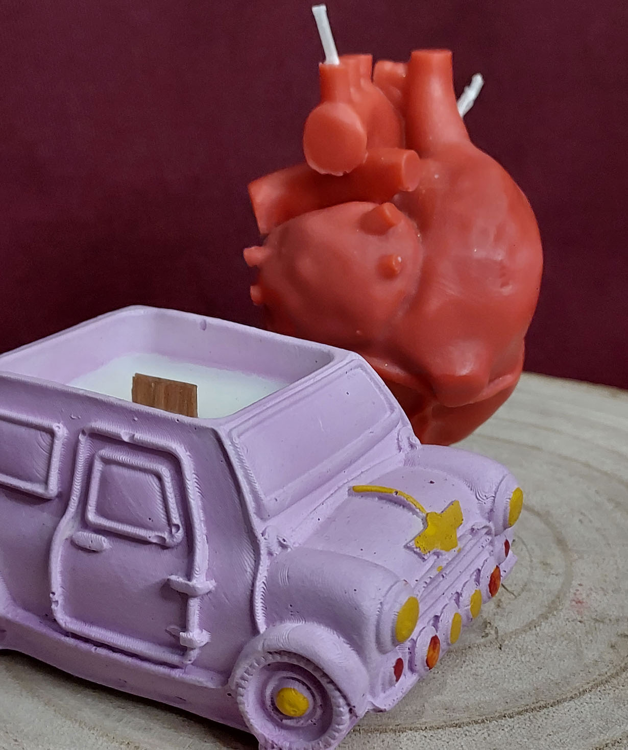 Набор свечей «Blue Moon» Машина моей мечты + Сердце, ароматизированные, №1