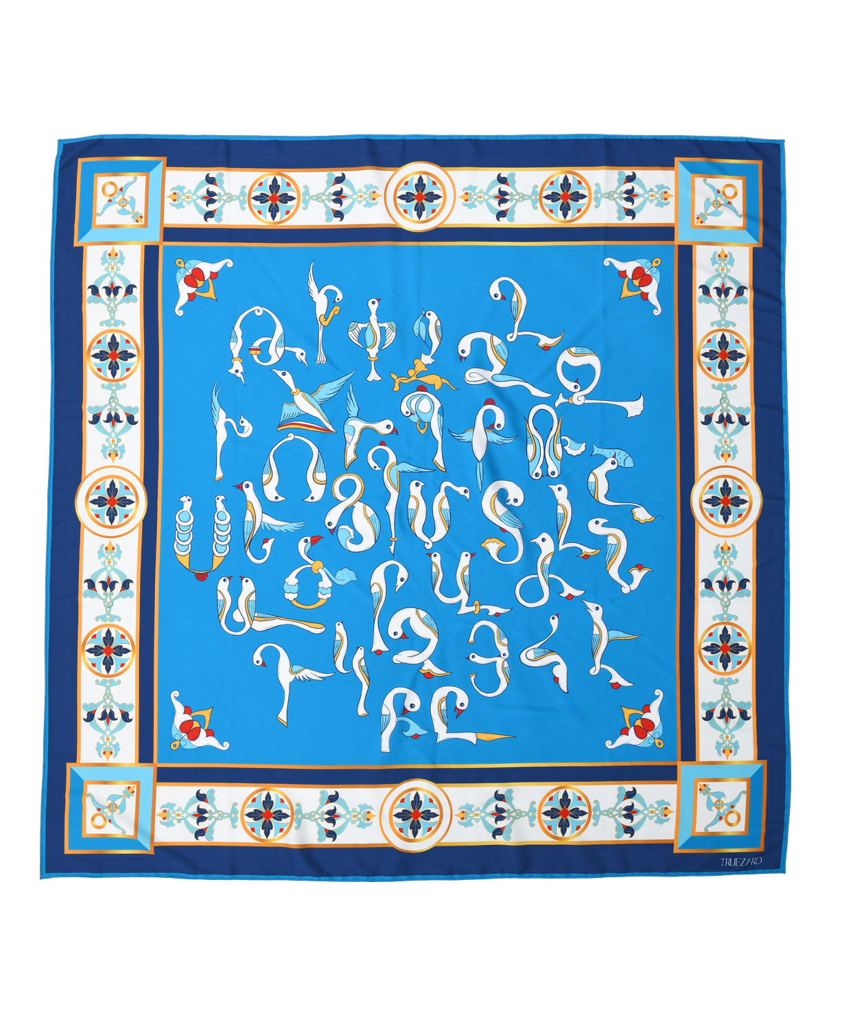 Шарф `Маштоцян` Синий орнамент