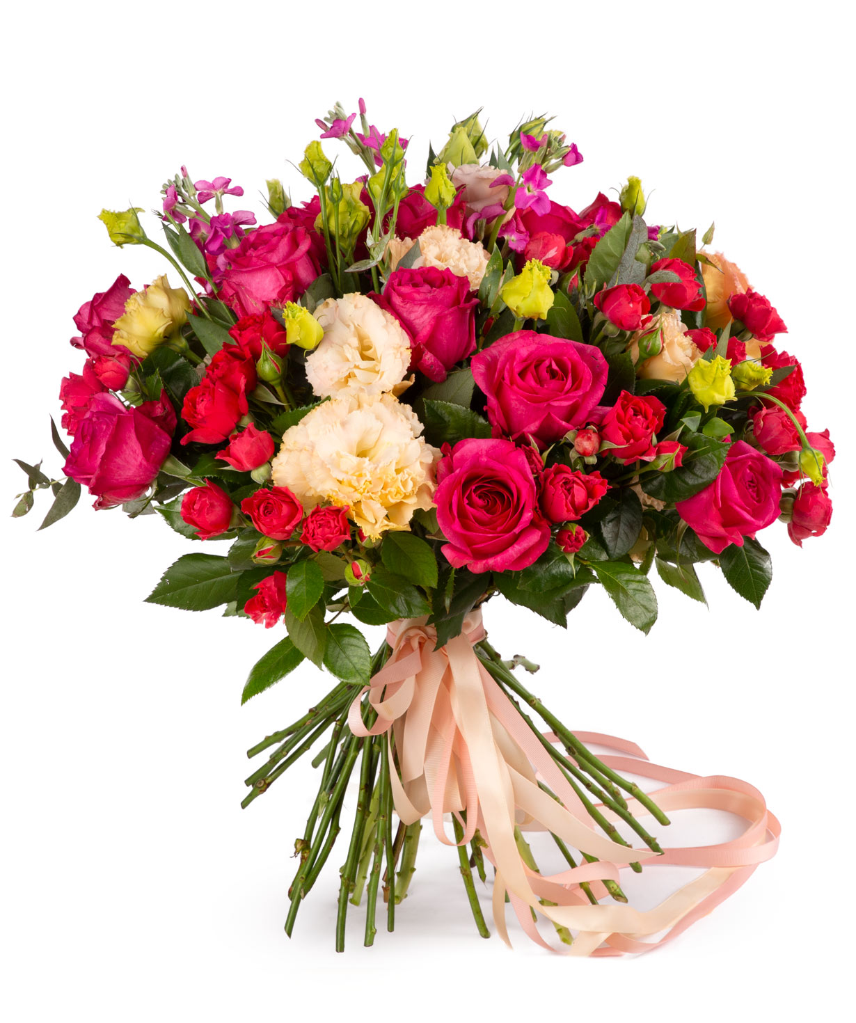 Ծաղկեփունջ «Արվադա» փնջային և հոլանդական վարդերով