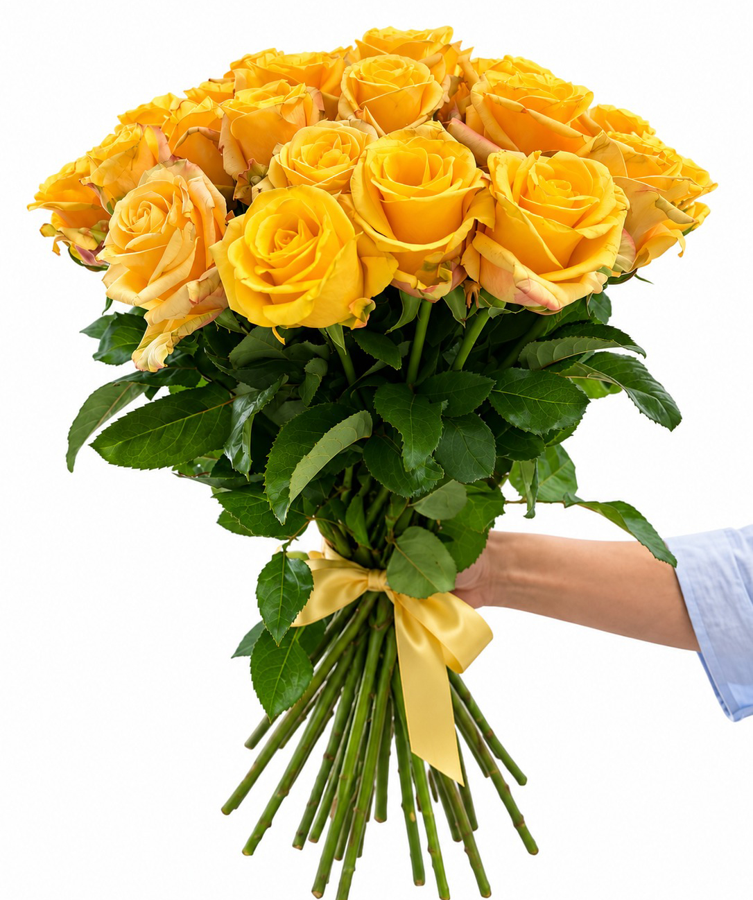 Rose «Harmony Flowers» yellow, 70 cm, 29 pcs