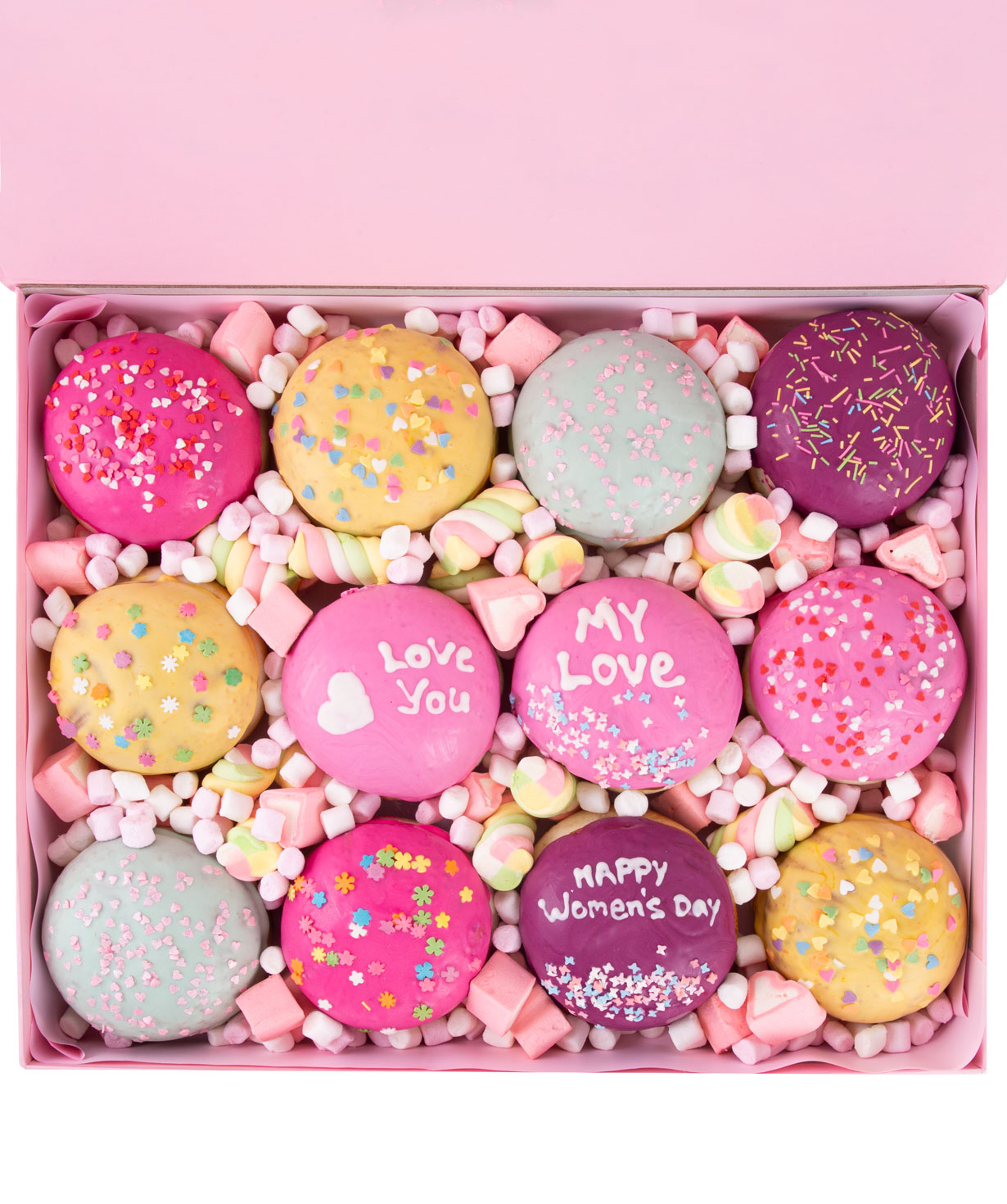 Gift box ''Donut Bouquet'' with donuts and marshmallows №1