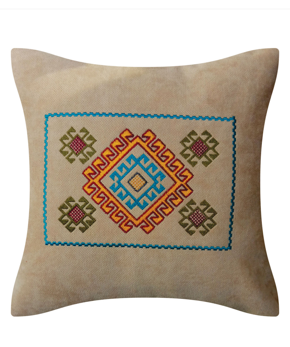 Pillow `Miskaryan heritage` embroidered with Armenian ornament №28