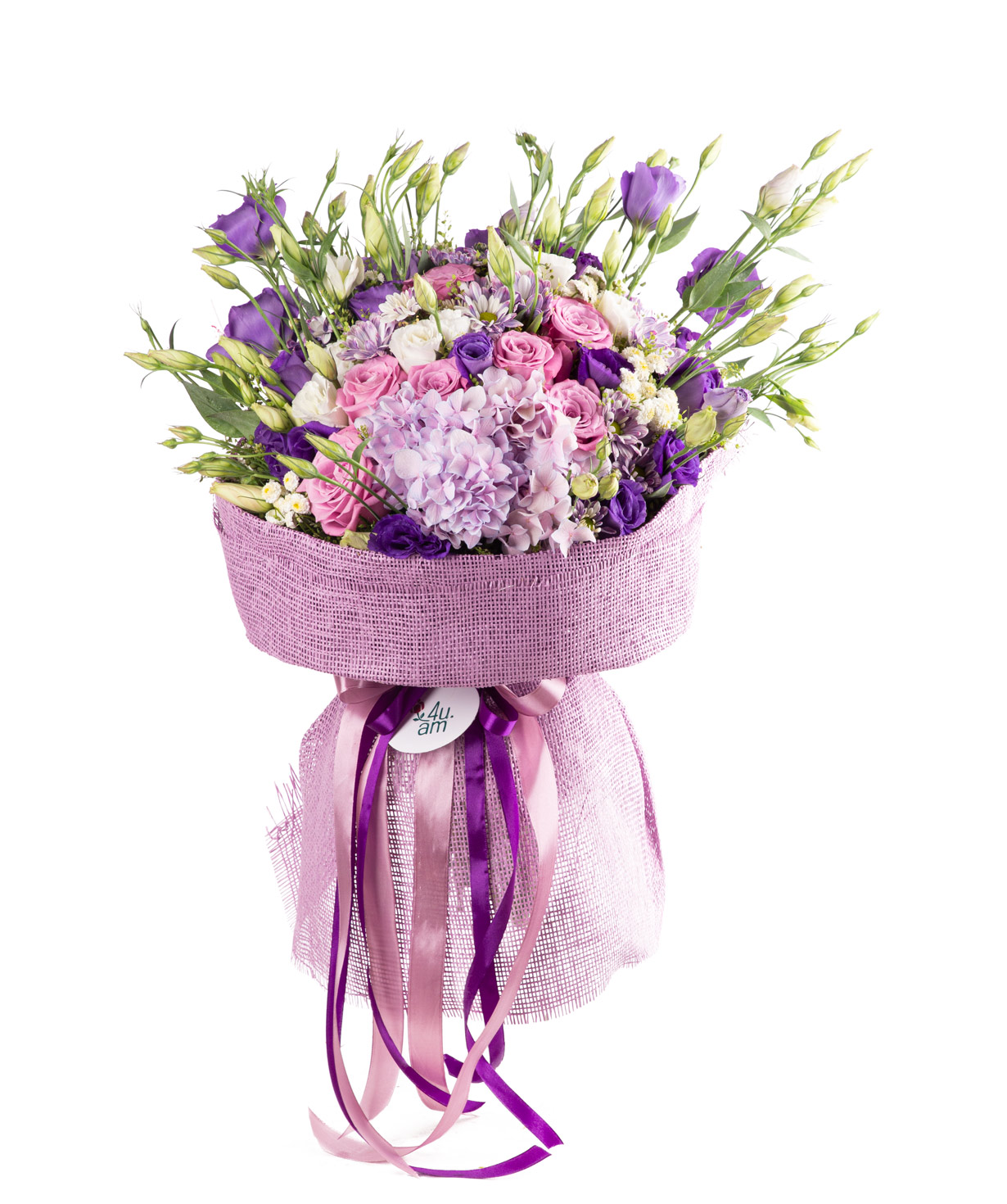 Bouquet ''La Malbaie'' with hortensia and lisianthus