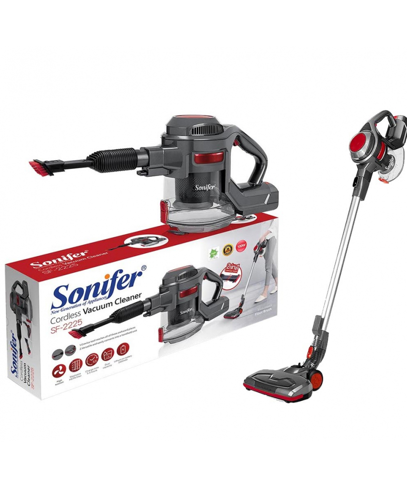 Wireless vacuum cleaner «SONIFER» SF-2225, 2 in 1